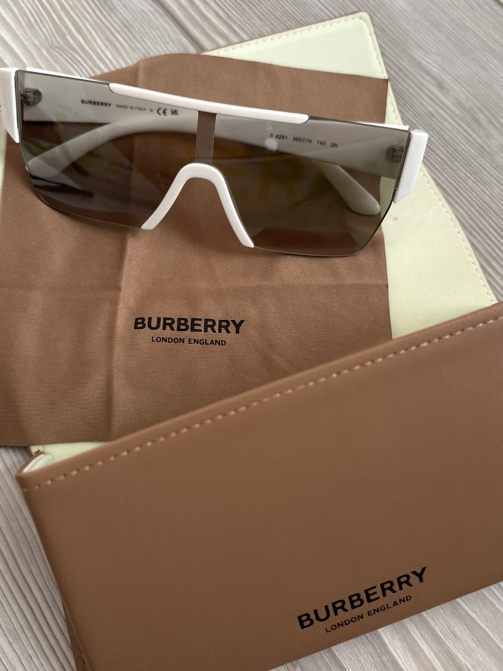 Authentic Burberry Sunglasses with white frame (never worn) From Sunglasses Hut